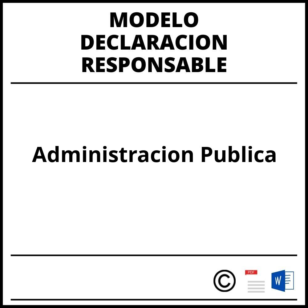 Modelo Declaracion Responsable Administracion Publica