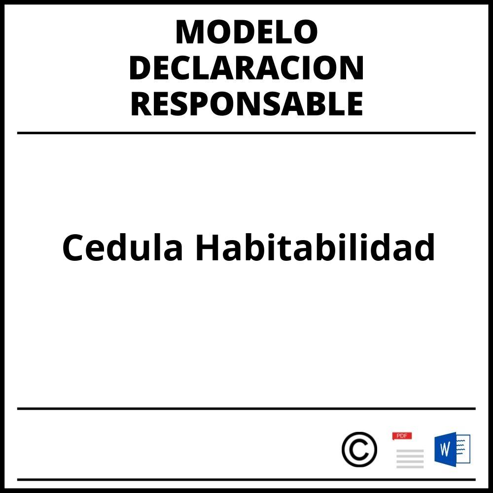 Modelo Declaracion Responsable Cedula Habitabilidad