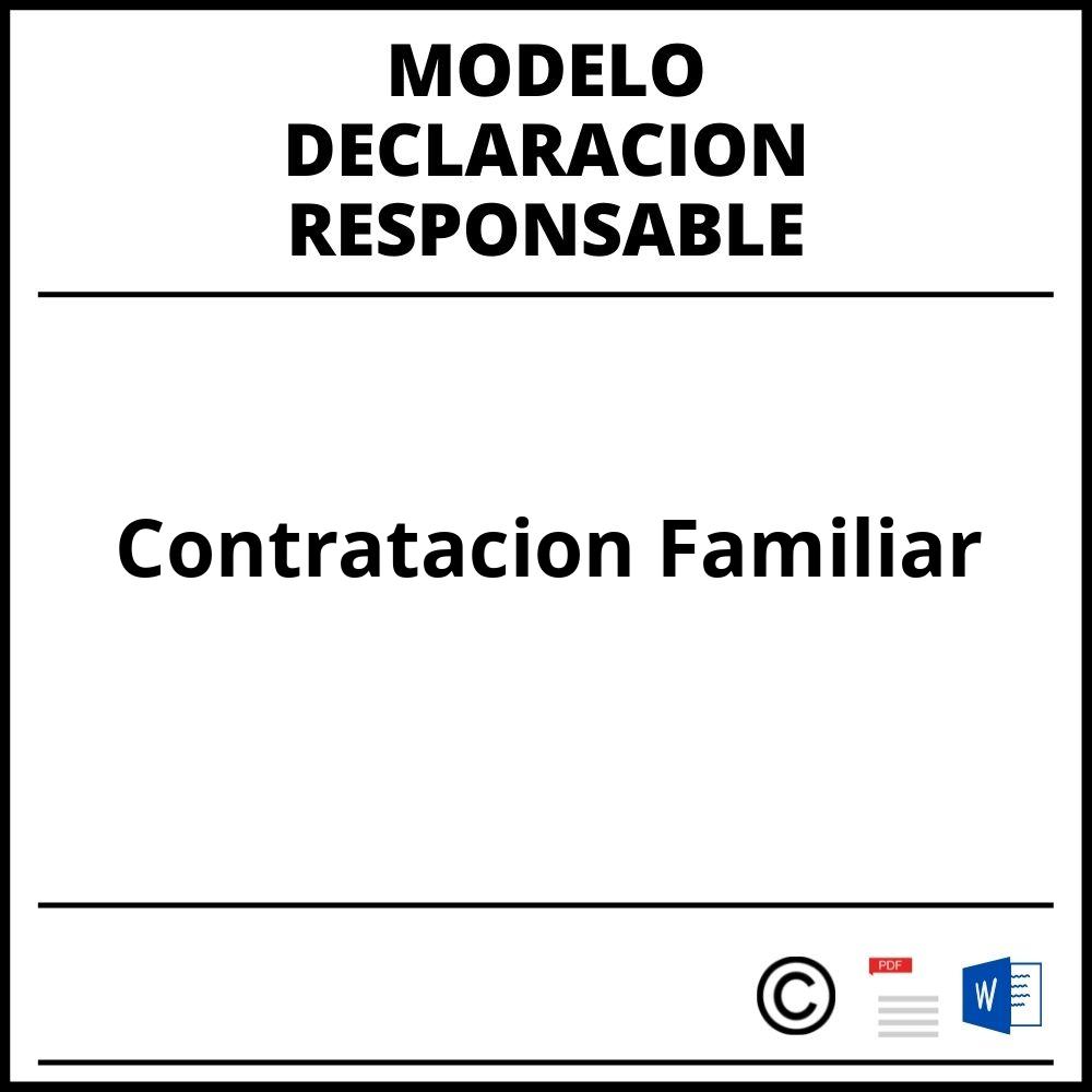 Modelo Declaracion Responsable Contratacion Familiar