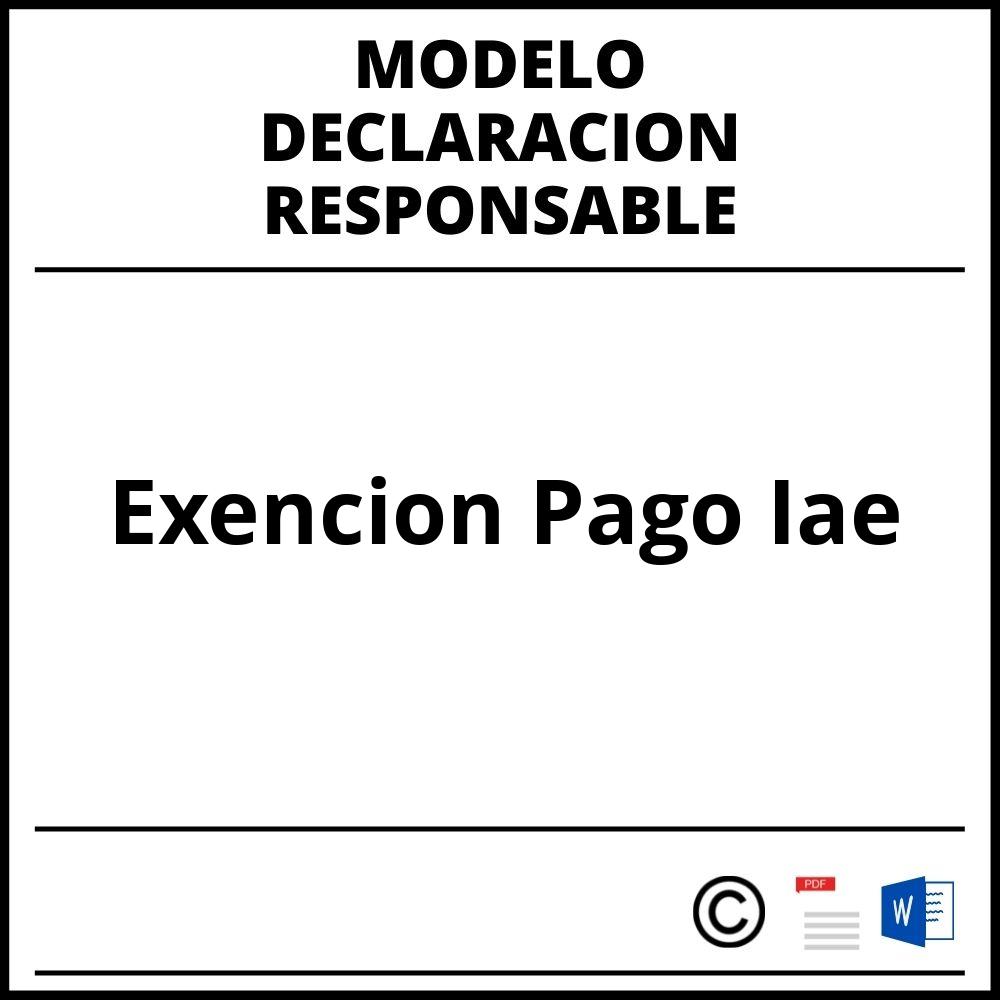 Modelo Declaracion Responsable Exencion Pago Iae