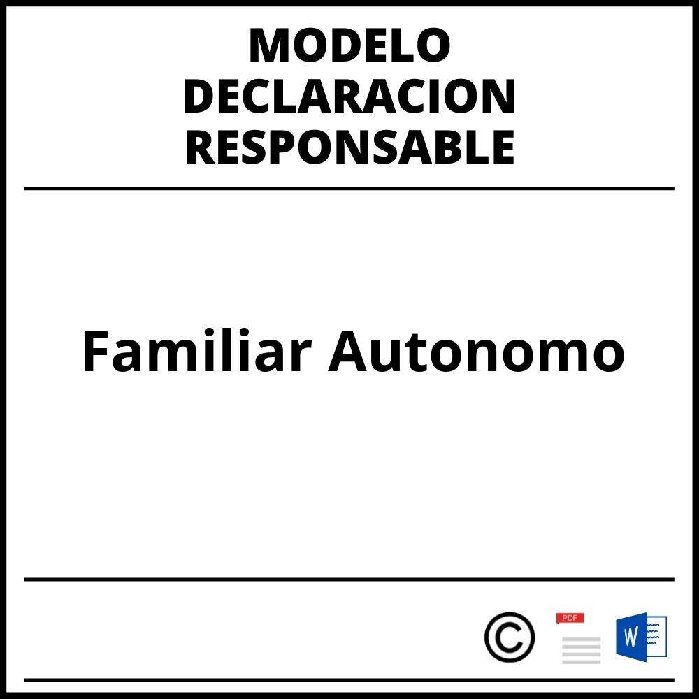 Modelo Declaracion Responsable Familiar Autonomo