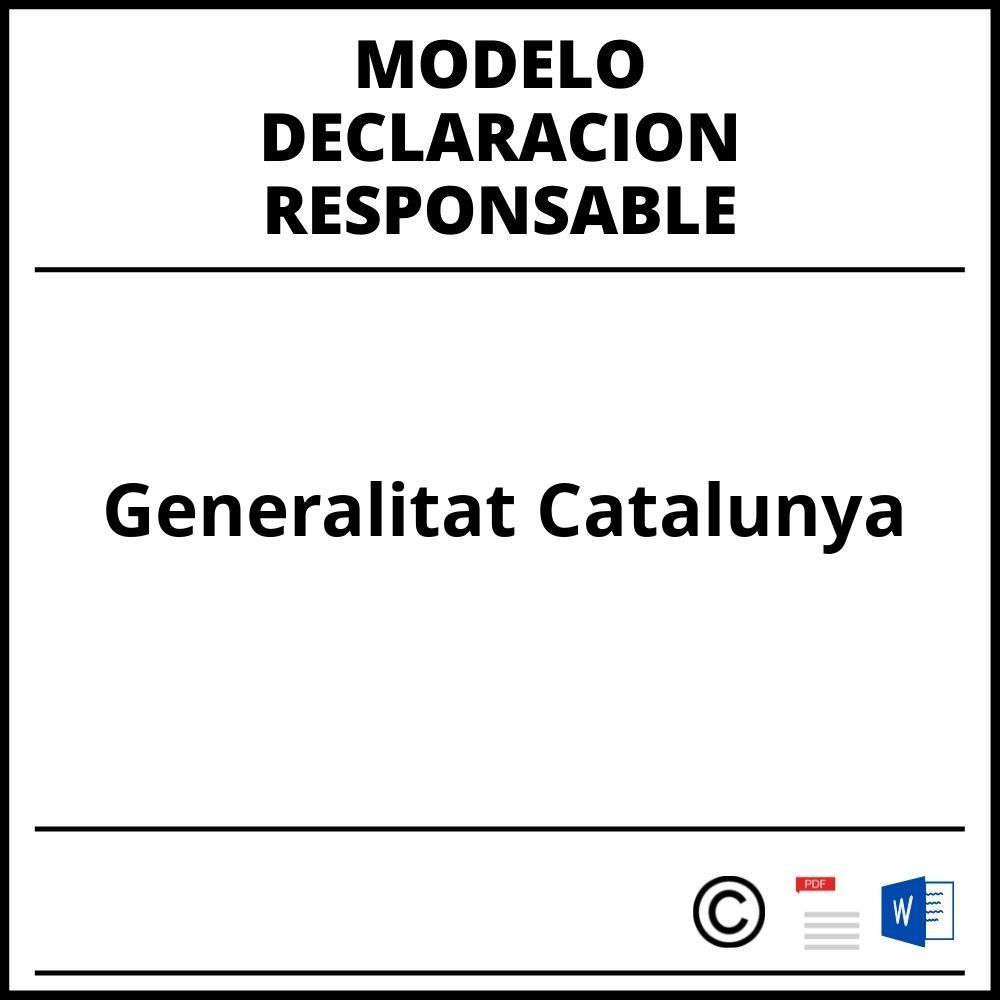 Modelo Declaracion Responsable Generalitat Catalunya