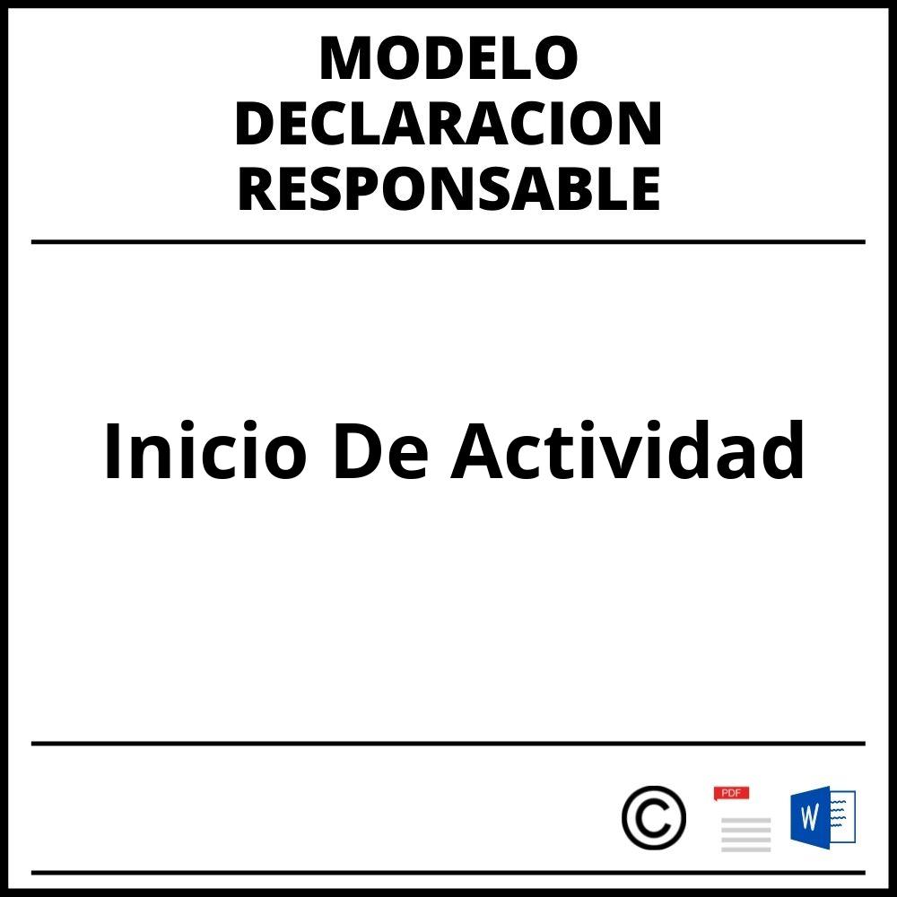 Modelo Declaracion Responsable Inicio De Actividad