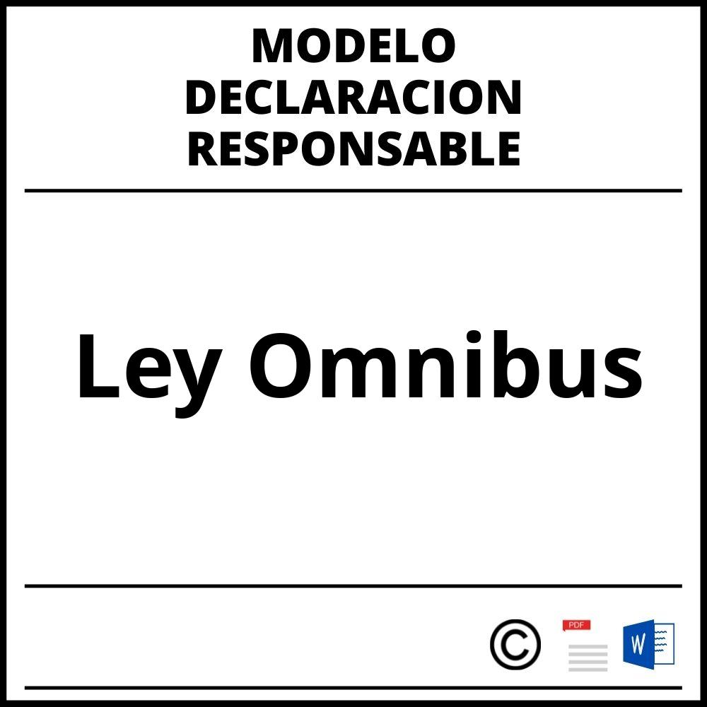 Modelo Declaracion Responsable Ley Omnibus