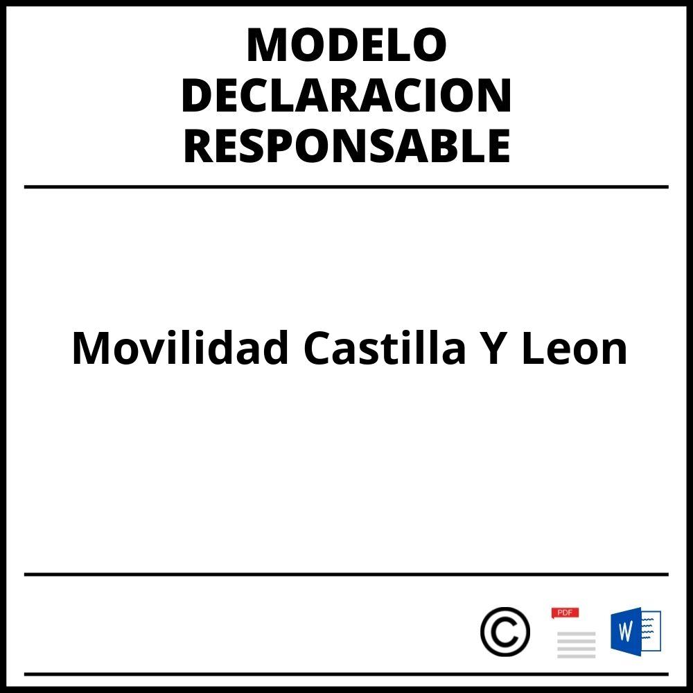 Modelo Declaracion Responsable Movilidad Castilla Y Leon