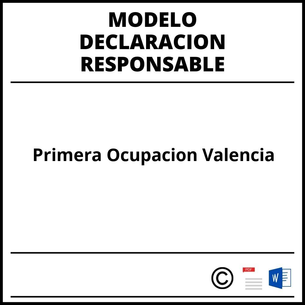 Modelo Declaracion Responsable Primera Ocupacion Valencia