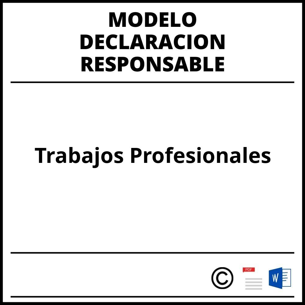 Modelo Declaracion Responsable Trabajos Profesionales