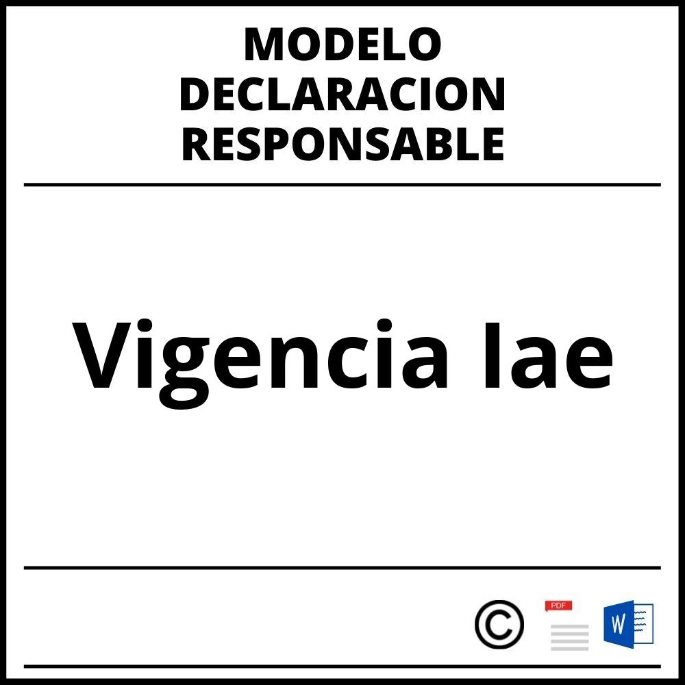 Modelo Declaracion Responsable Vigencia Iae