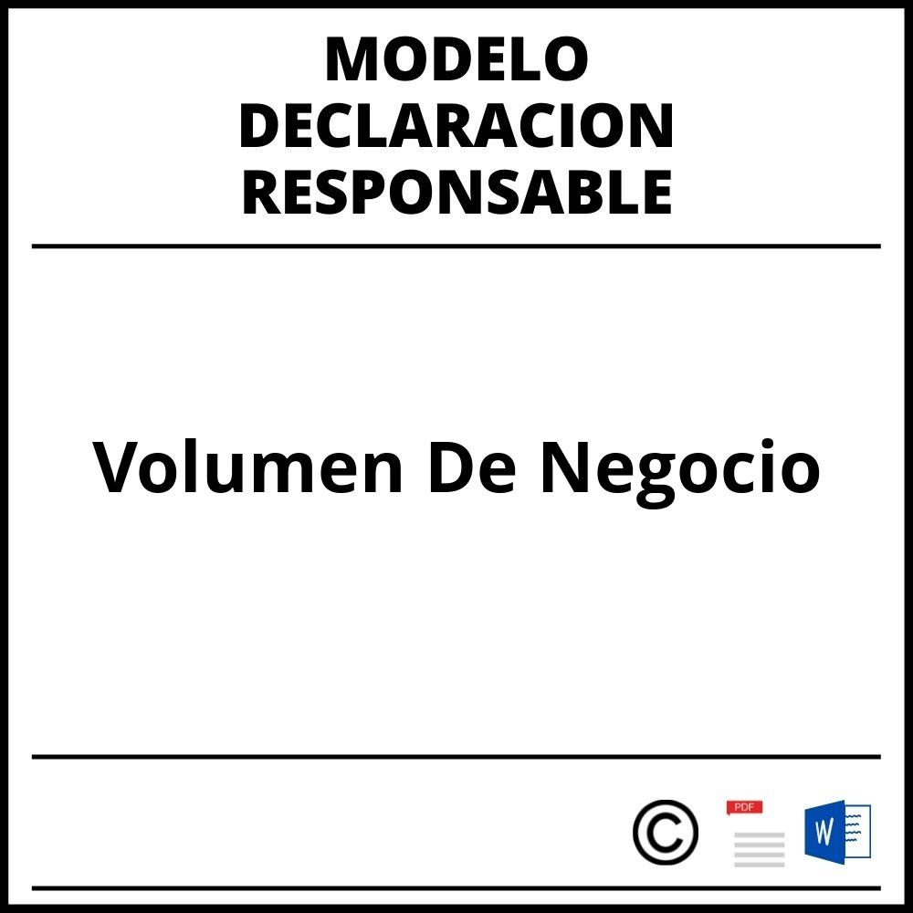 Modelo Declaracion Responsable Volumen De Negocio